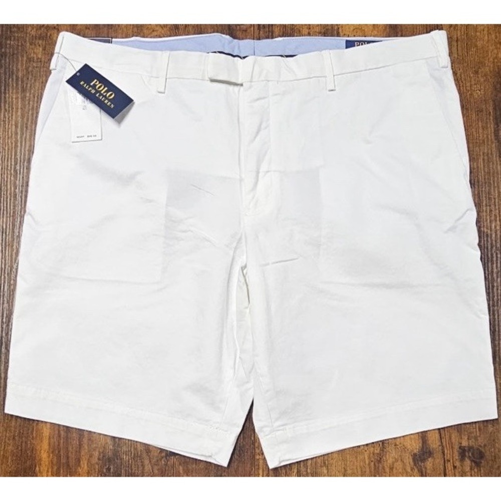Polo Ralph Lauren Chino Shorts Men's Size 42 Slim Fit Stretch Solid White NWT